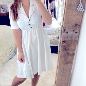 Vintage white nautical dress size 8 Petite